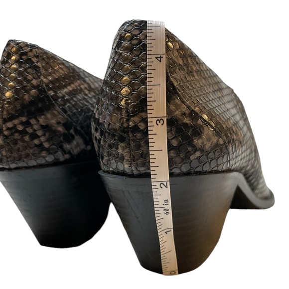 ZARA Gray/Black Snakeskin Print Shooties Shoes Booties Western Cowgirl - Size 38 - Picture 8 of 11